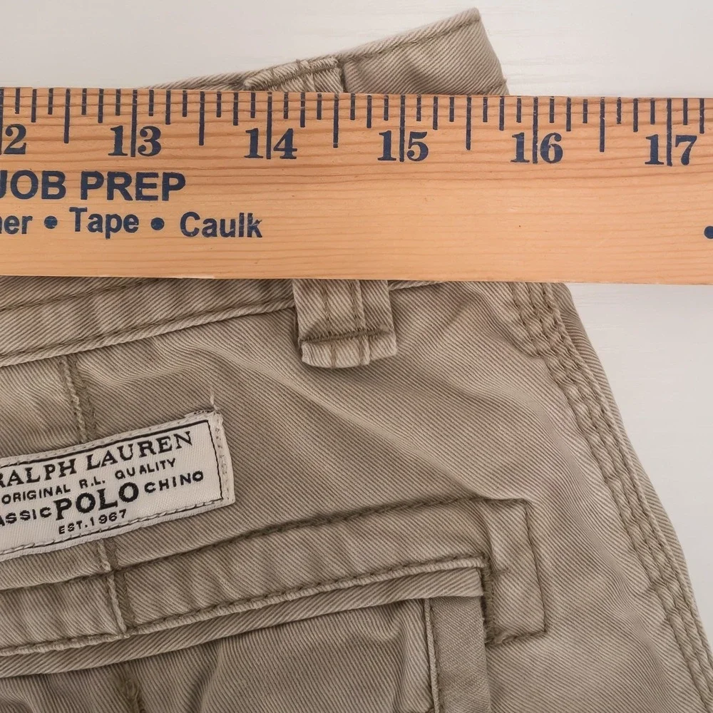 Polo Ralph Lauren Mens Cargo Shorts 32 Tan Classic Polo Chino Cotton FITS 31